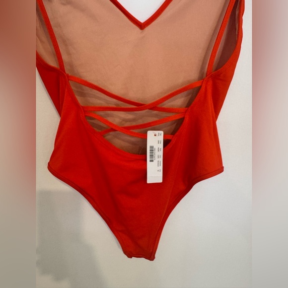 J.Crew  NWT Playa Women’s Open Back criss cross  Orange One Piece SwimSuit M - Picture 8 of 16